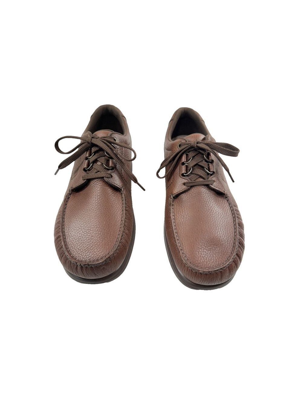 Sas Bout Time Lace Up Loafer Brown Pebble Leather Men's size 14 M
